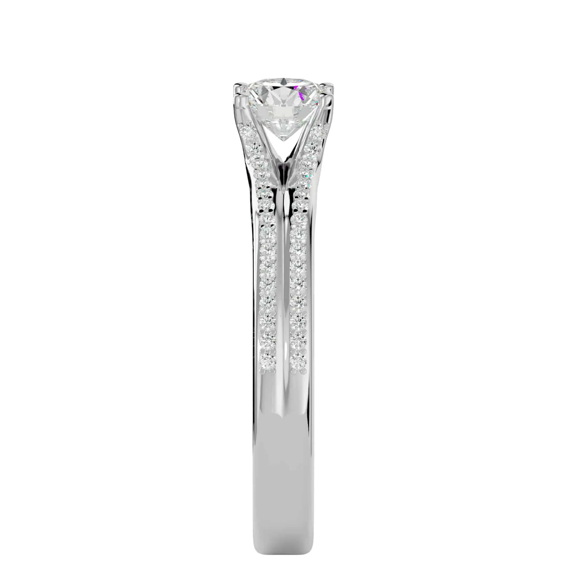 0.70ct Stacked Band Solitaire Engagement Ring