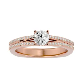 0.70ct Stacked Band Solitaire Engagement Ring