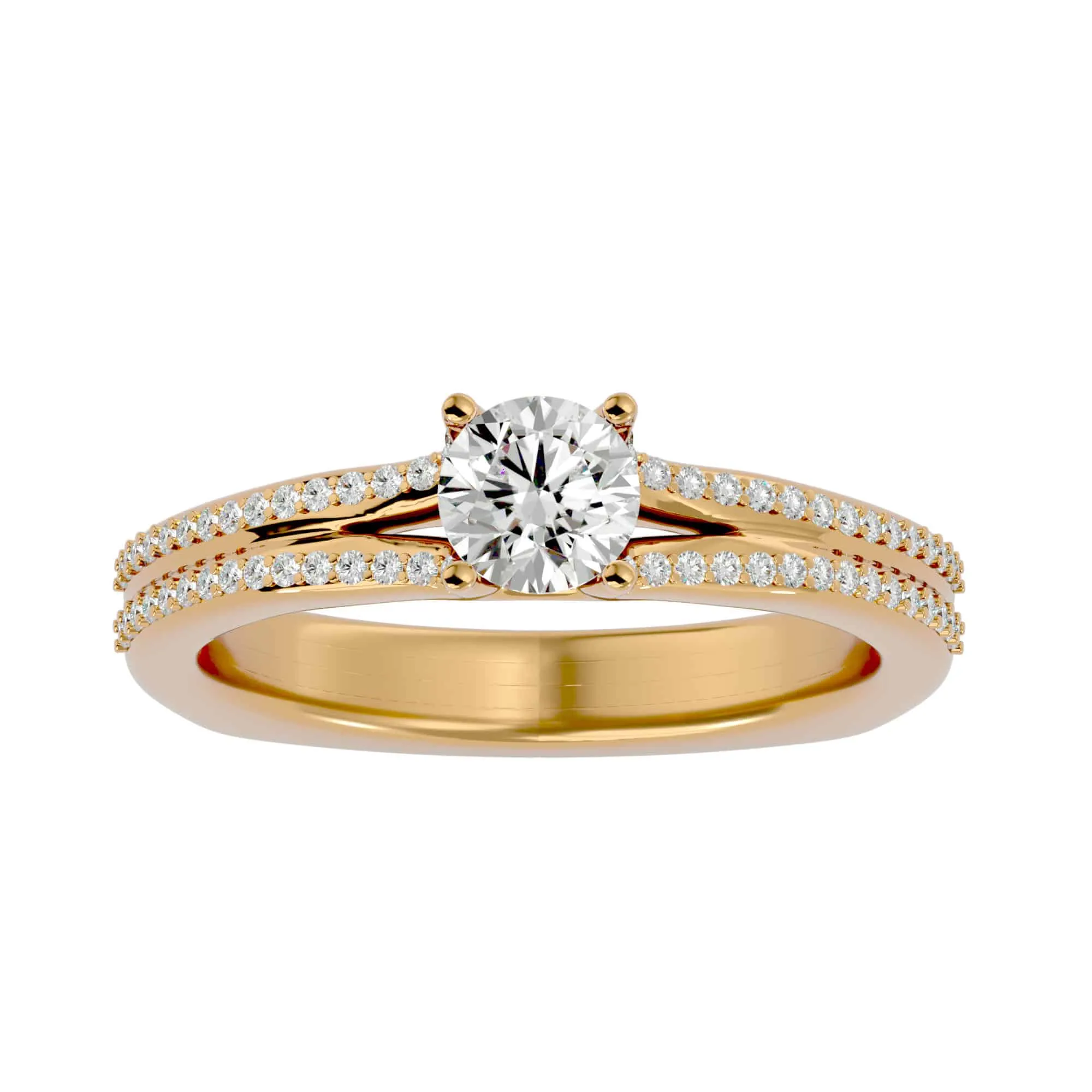 0.70ct Stacked Band Solitaire Engagement Ring