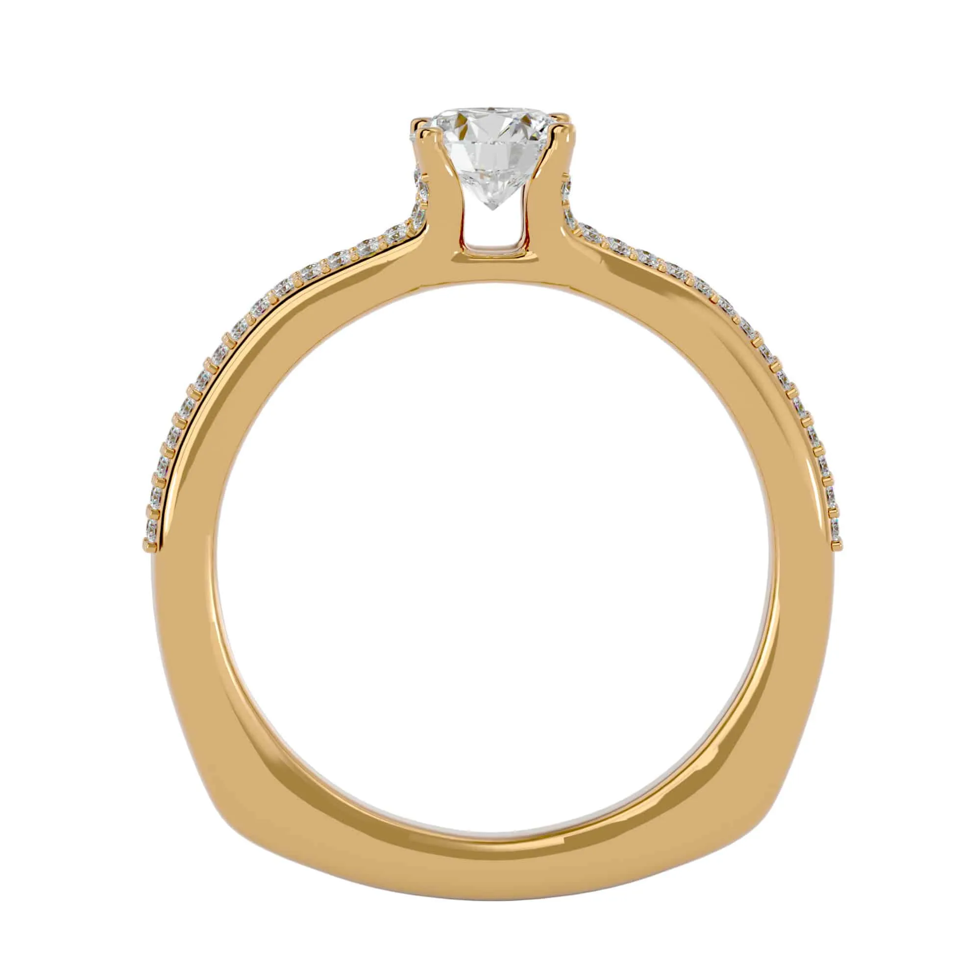 0.70ct Stacked Band Solitaire Engagement Ring