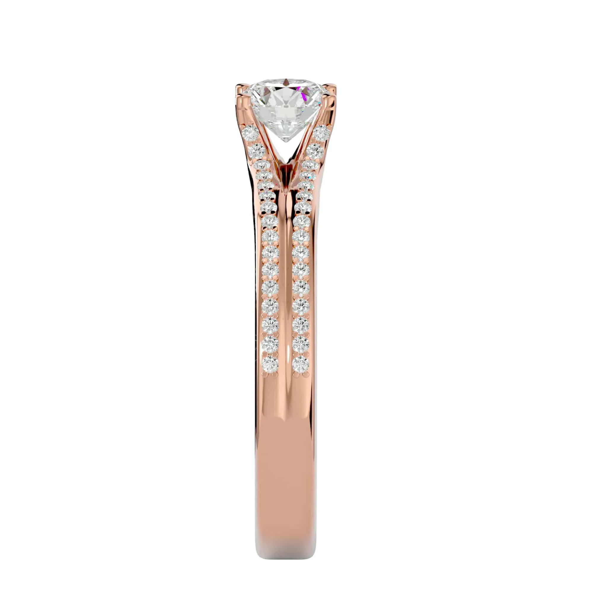 0.70ct Stacked Band Solitaire Engagement Ring