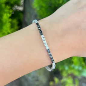 14K GOLD DIAMOND AND BLACK DIAMOND COLETTE TENNIS BRACELET