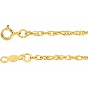 14K Yellow 1.5 mm Rope 18" Chain