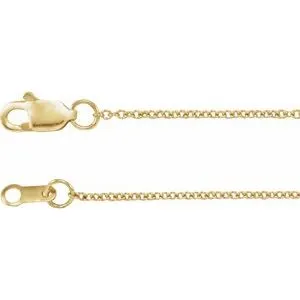 18K White 1 mm Cable 16" Chain