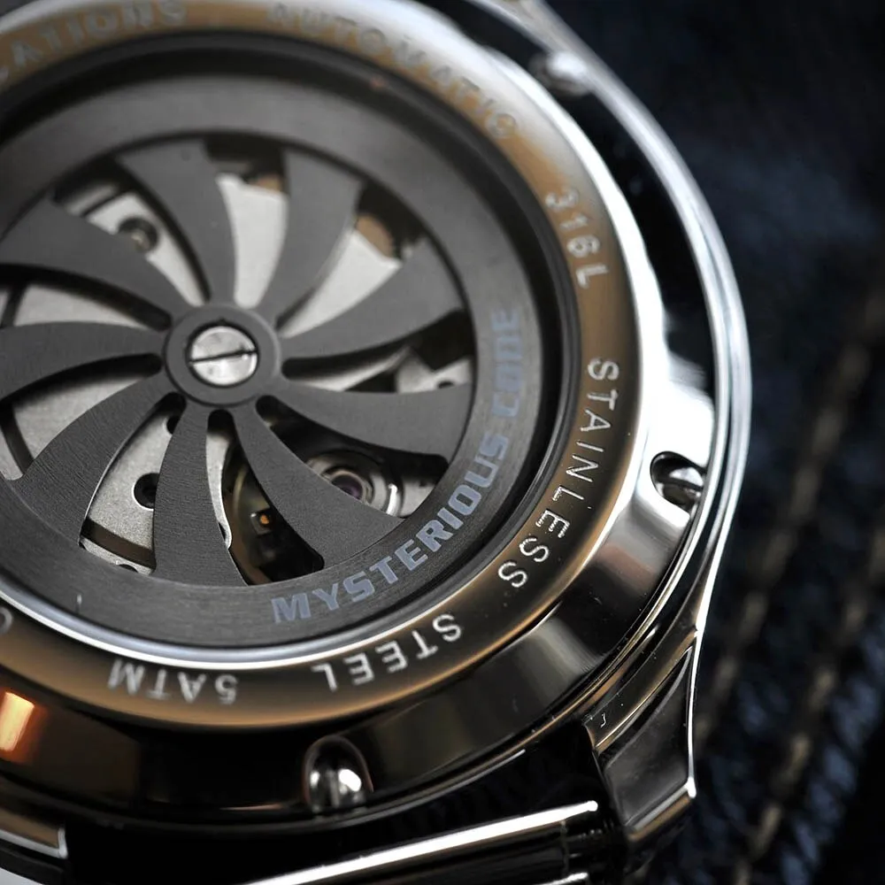 40mm Cool Time Machine Series Men&#39;s Mechanical Watch Imported Automatic Movement Waterproof Luxury Sapphire Glass Reloj Hombre