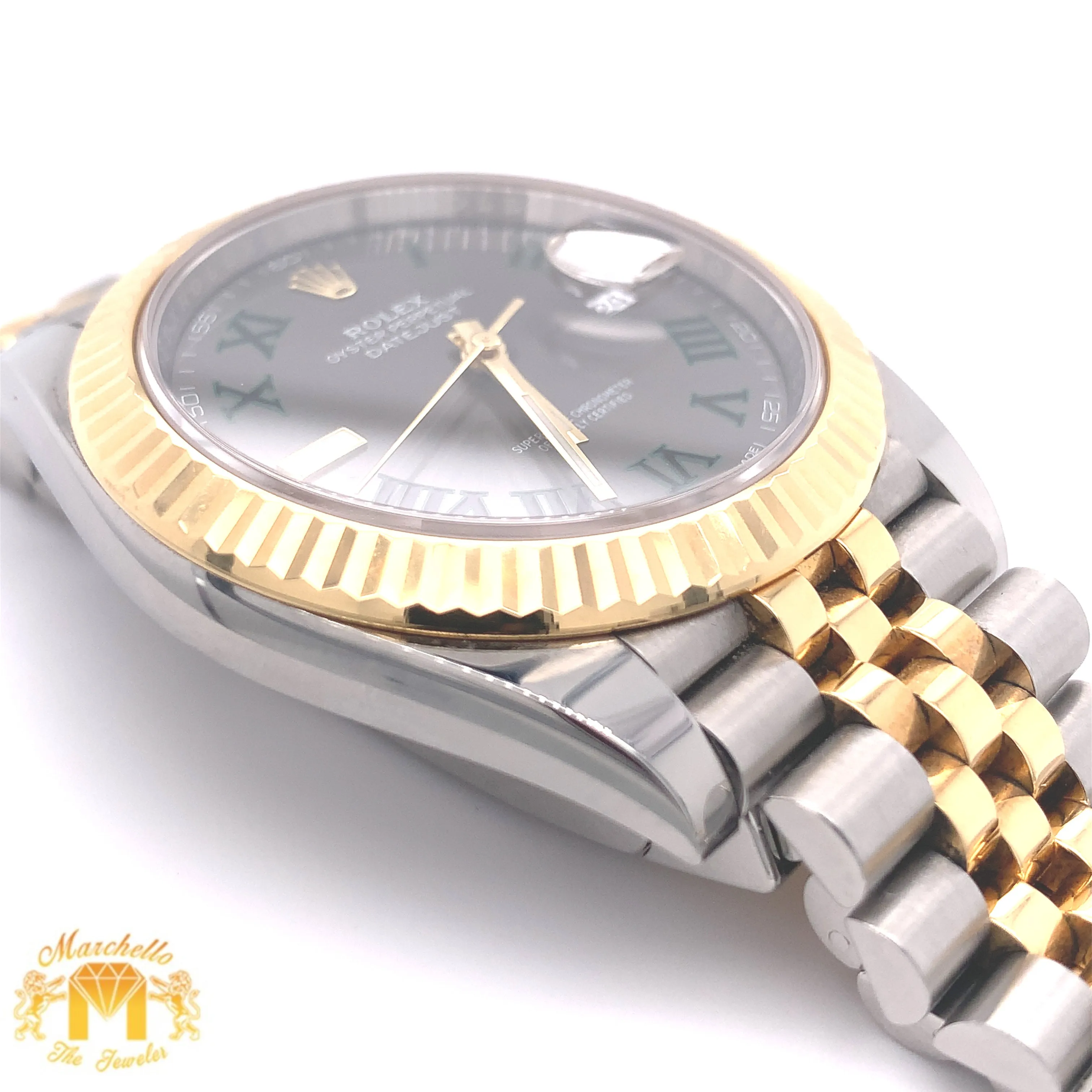 41mm Rolex Datejust 2 Watch with Two-tone Jubilee Bracelet (fluted bezel, Wimbledon dial, papers)