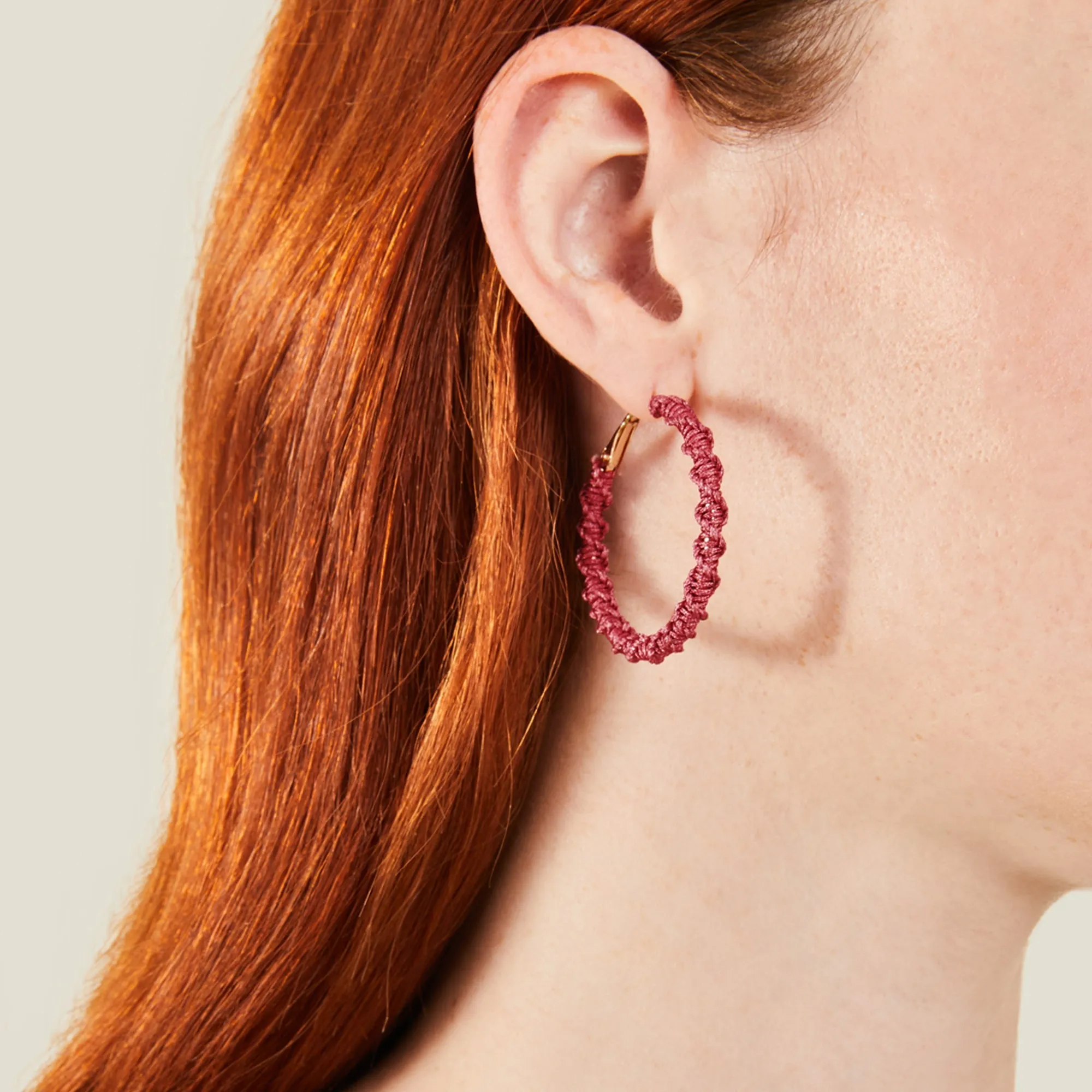 Accessorize London Women's PinkTwist Thread Hoop Earrings