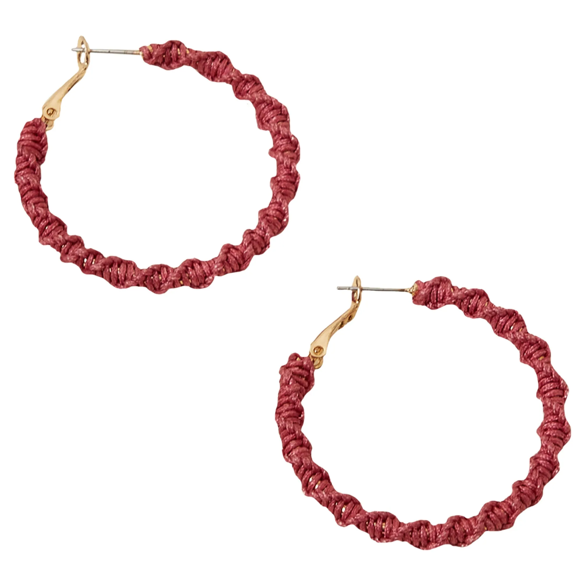 Accessorize London Women's PinkTwist Thread Hoop Earrings