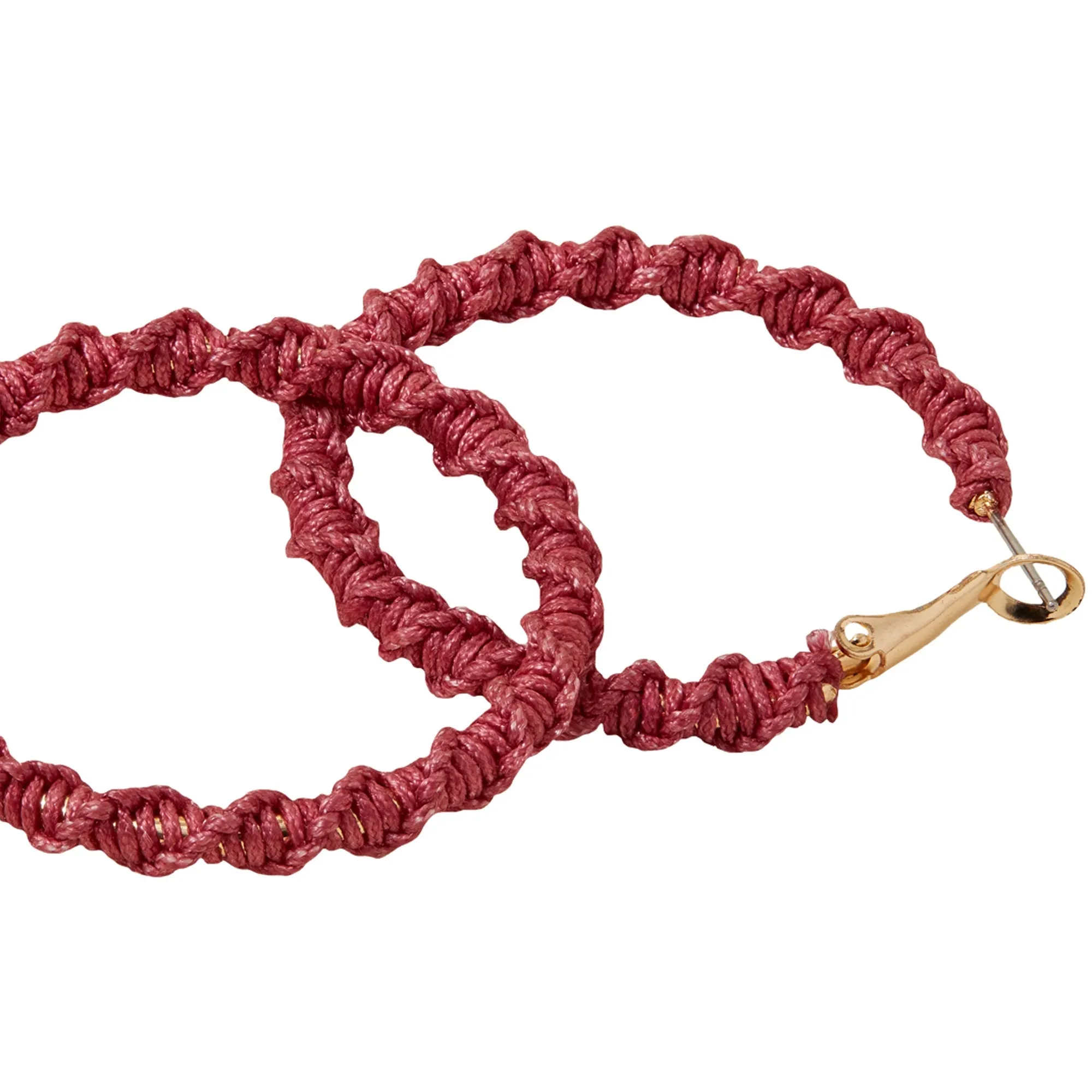 Accessorize London Women's PinkTwist Thread Hoop Earrings