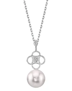 Akoya Pearl & Diamond Lacy Pendant