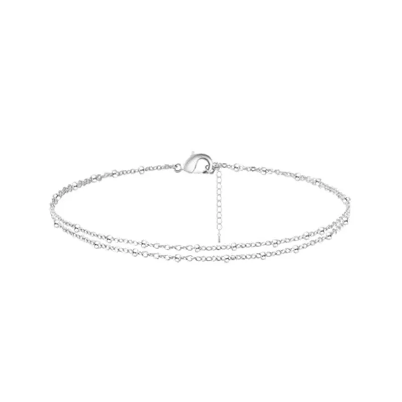 Ankle Bracelets for Women, Plated Layered Beads Anklets Bracelets for Women Girls Summer Jewelry Gifts