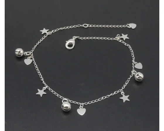 Anklet - Charms - 25mm - Platinum