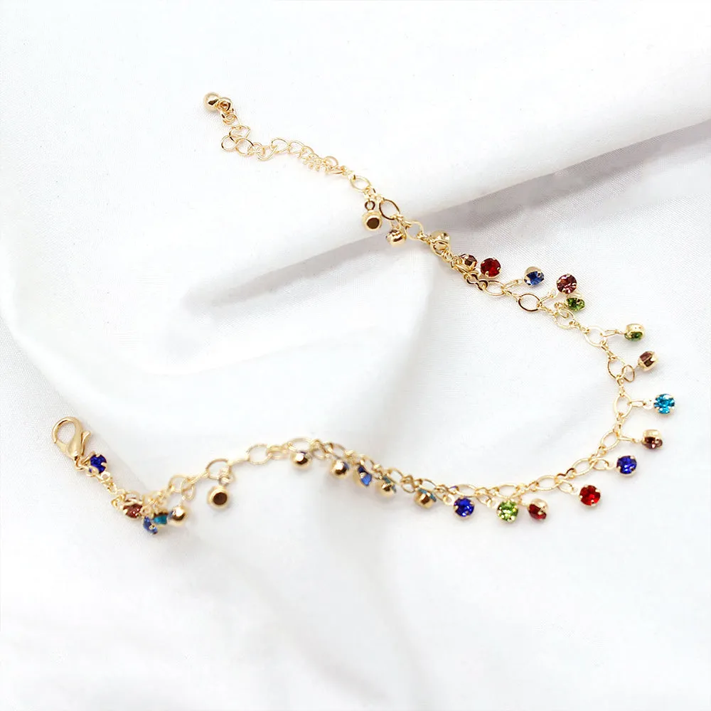 Anklets for Women Crystal Color Rhinestone Anklet