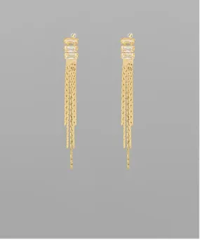 Baguette Chain Drop Earrings