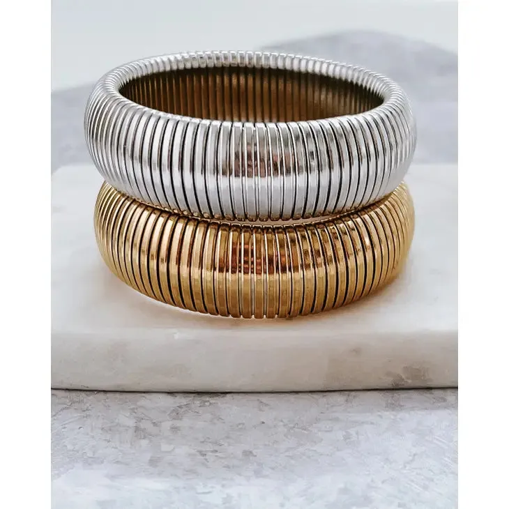 Baia Thick Coil Bangle Bracelet