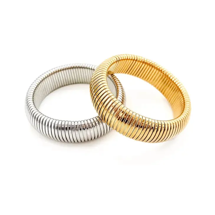 Baia Thick Coil Bangle Bracelet