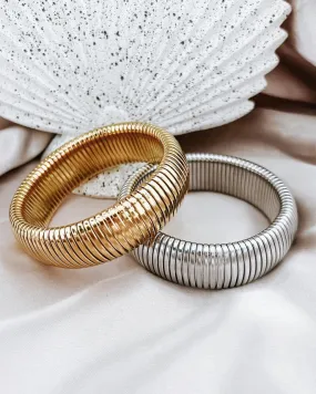 Baia Thick Coil Bangle Bracelet