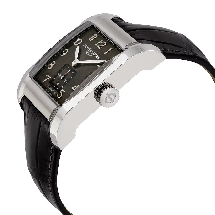 Baume and Mercier Hampton Milleis Black Dial Leather Men's Watch 10027