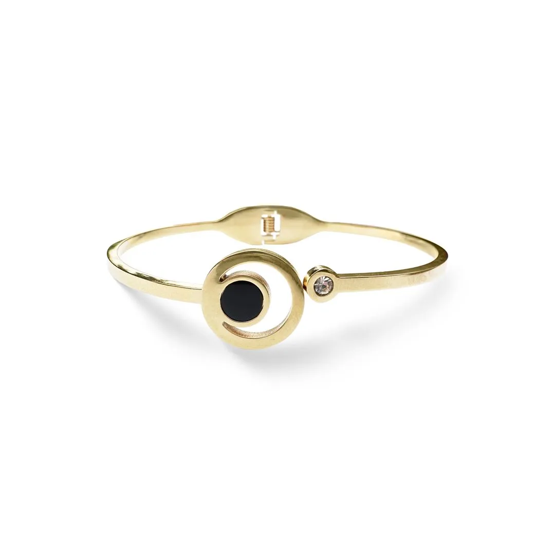 Black Circle Cuff Bracelet - 07