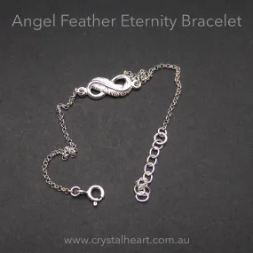 Bracelet with Feather Eternity Symbol, 925 Silver