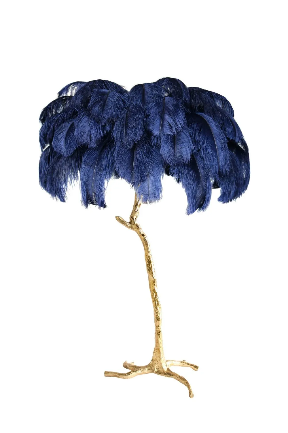 Brass Ostrich Feather Floor Lamp