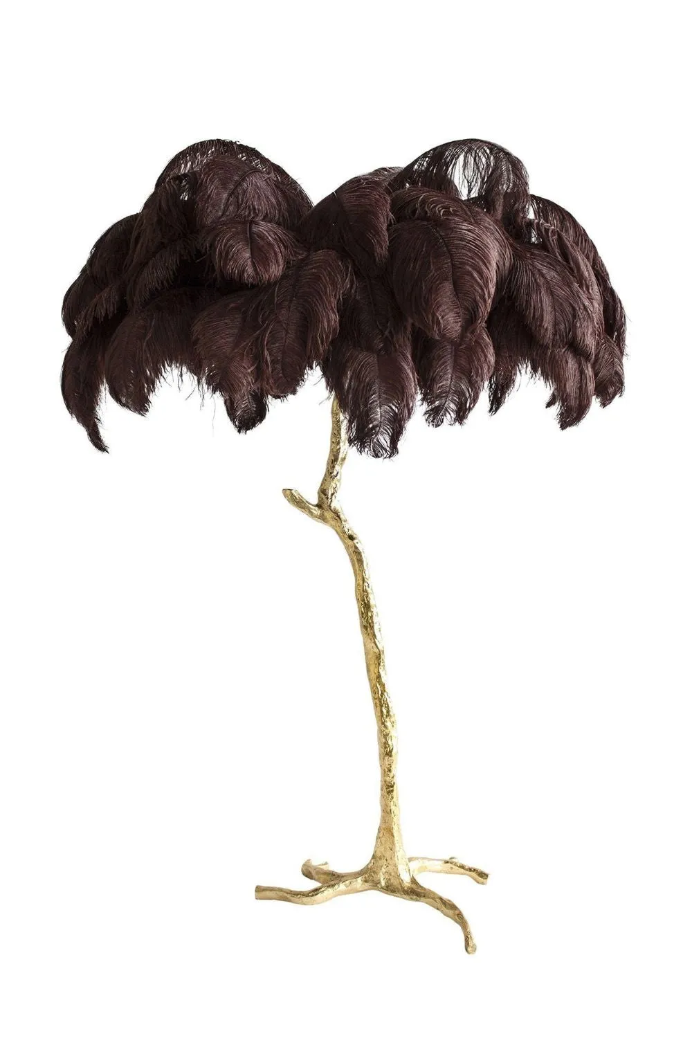 Brass Ostrich Feather Floor Lamp