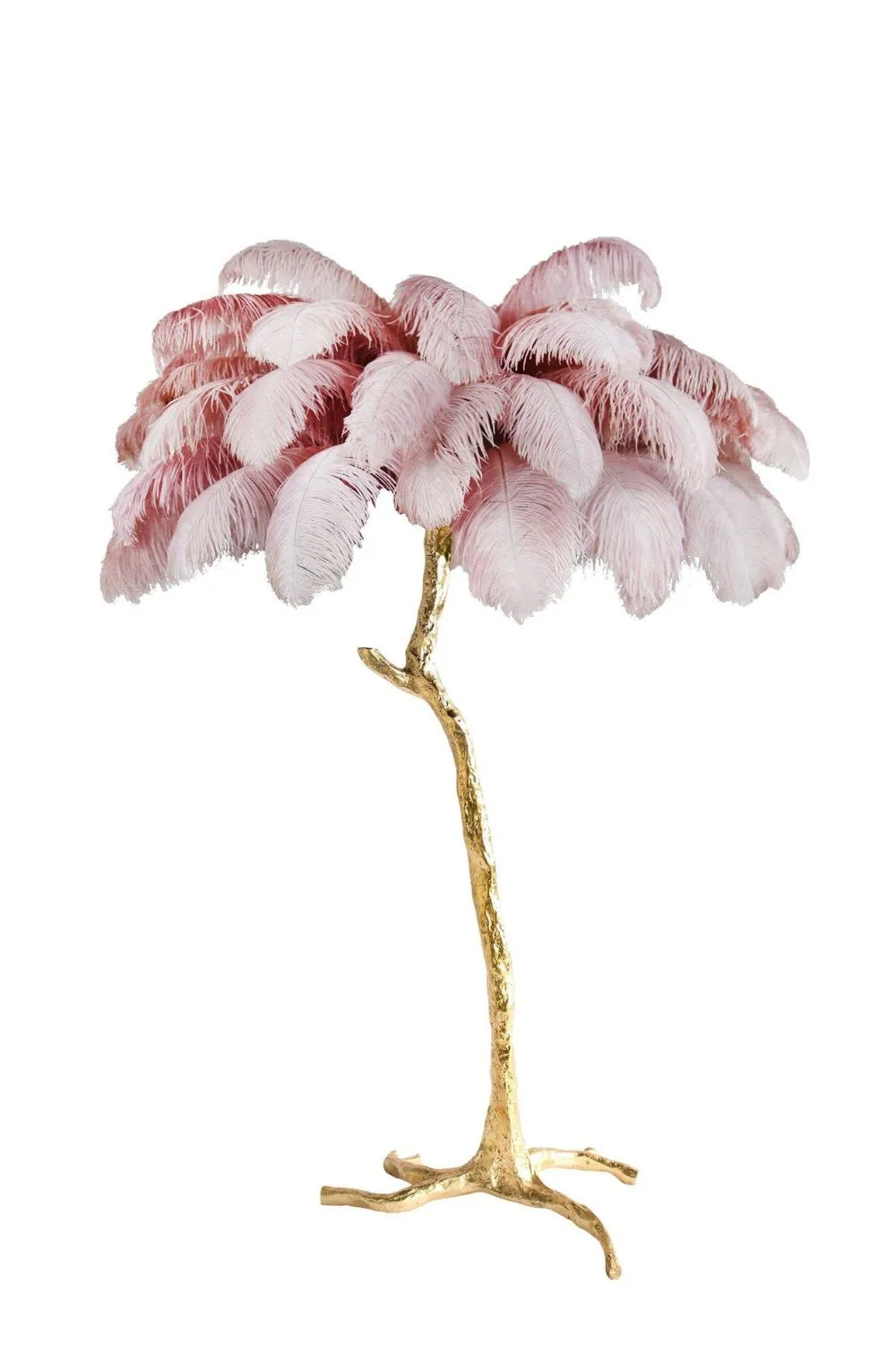 Brass Ostrich Feather Floor Lamp