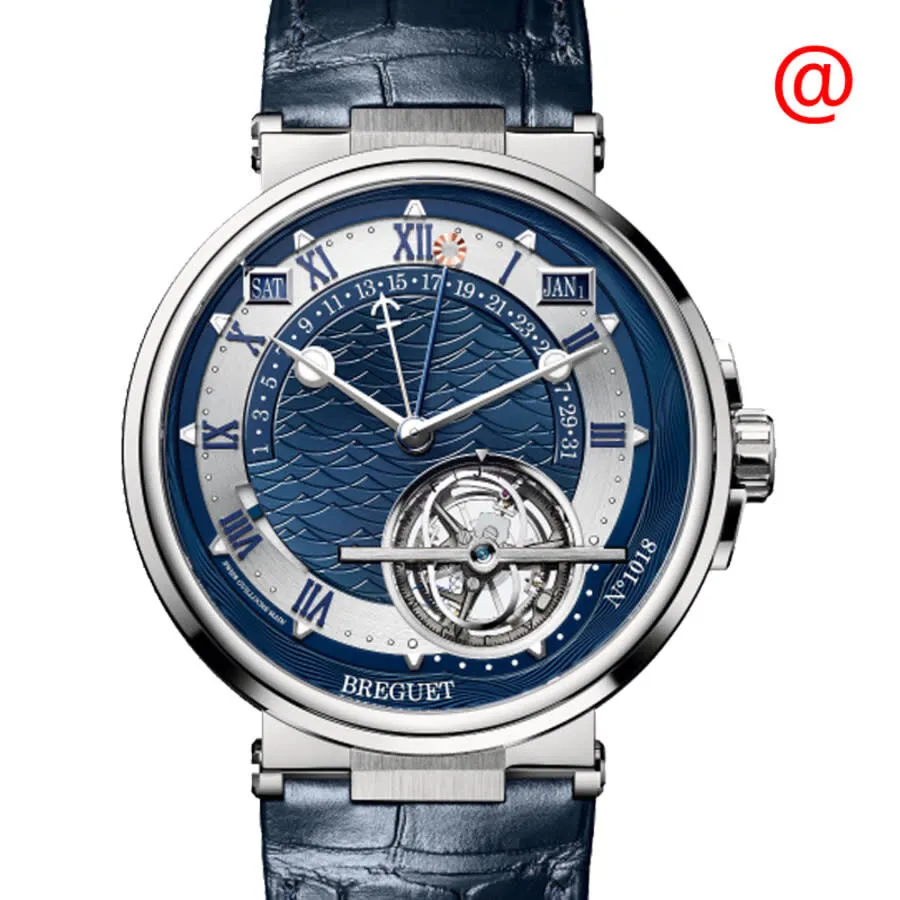 Breguet Marine Equation Marchante Perpetual Tourbillon Automatic Blue Dial Men's Watch 5887PT/Y2/9WV