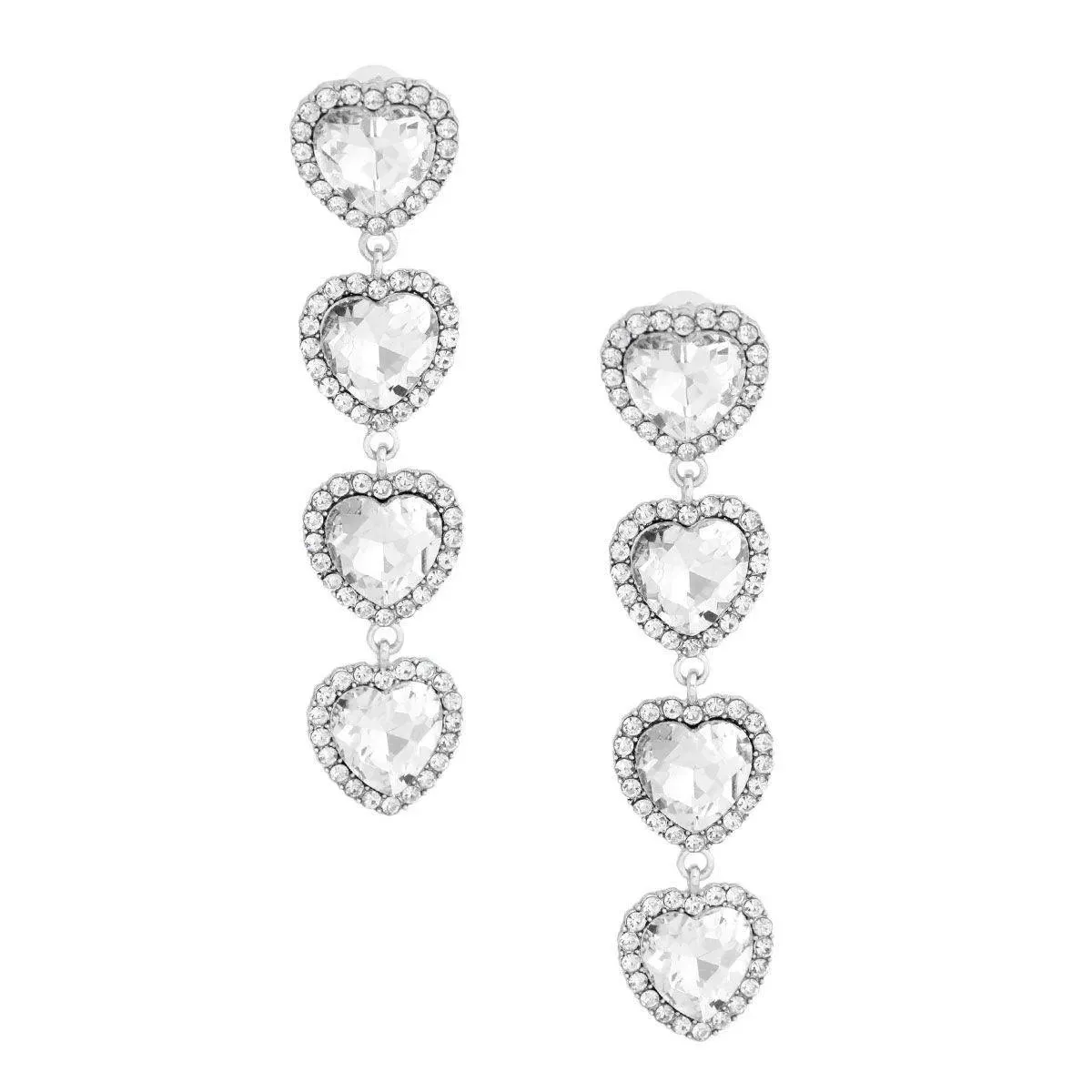 Brilliant Sweetheart Linear Statement Drop Earrings