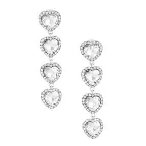 Brilliant Sweetheart Linear Statement Drop Earrings