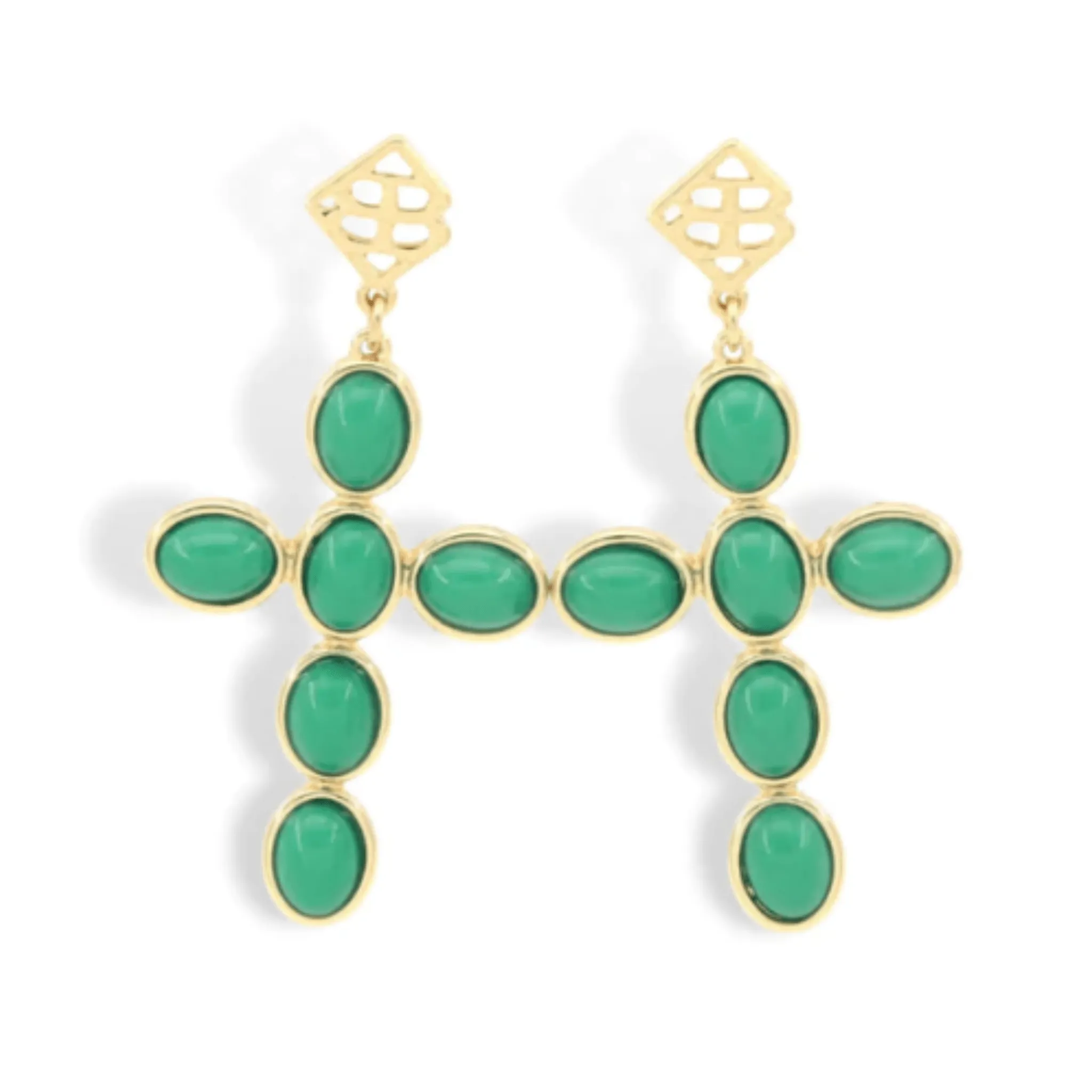 Cabochon Cross Earrings