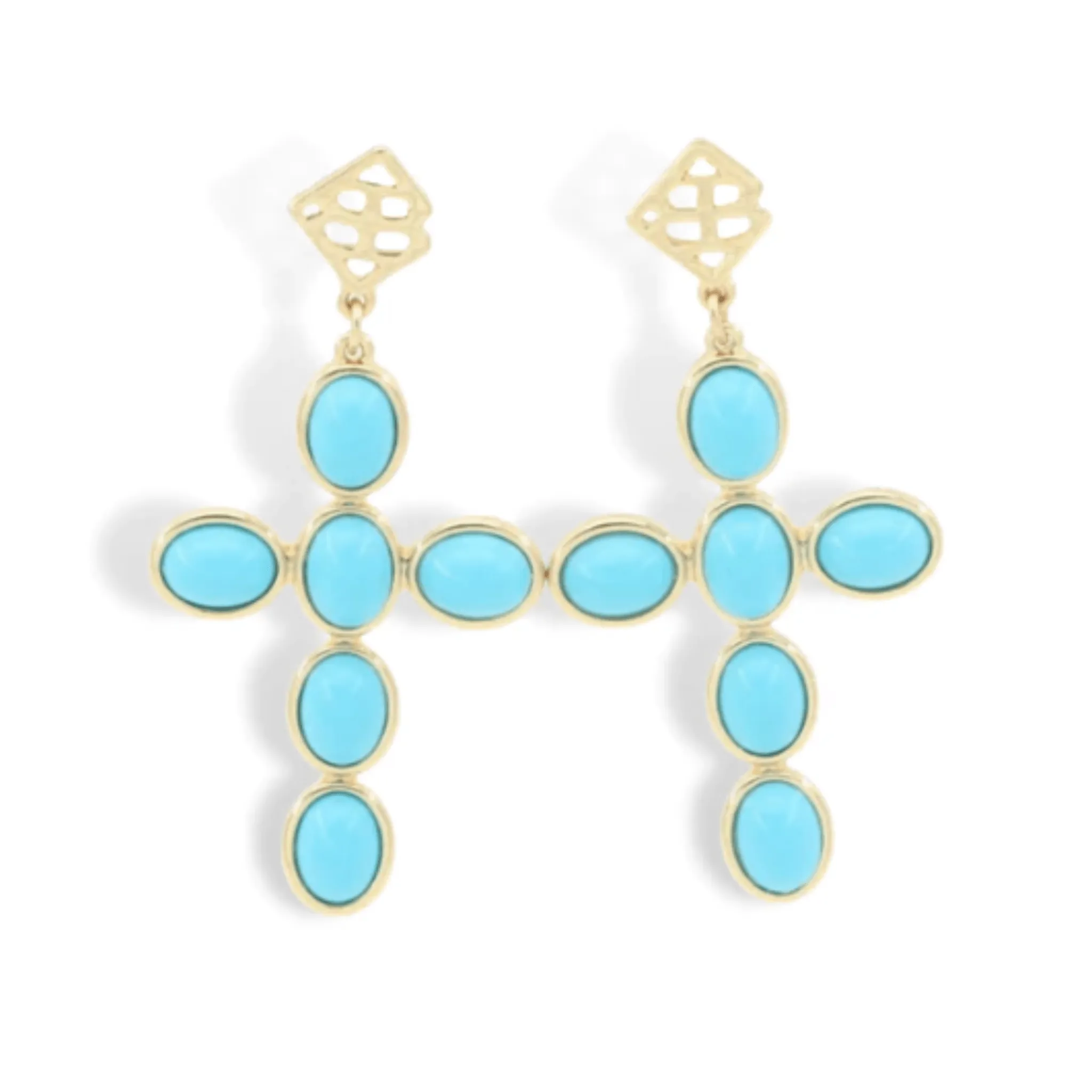Cabochon Cross Earrings