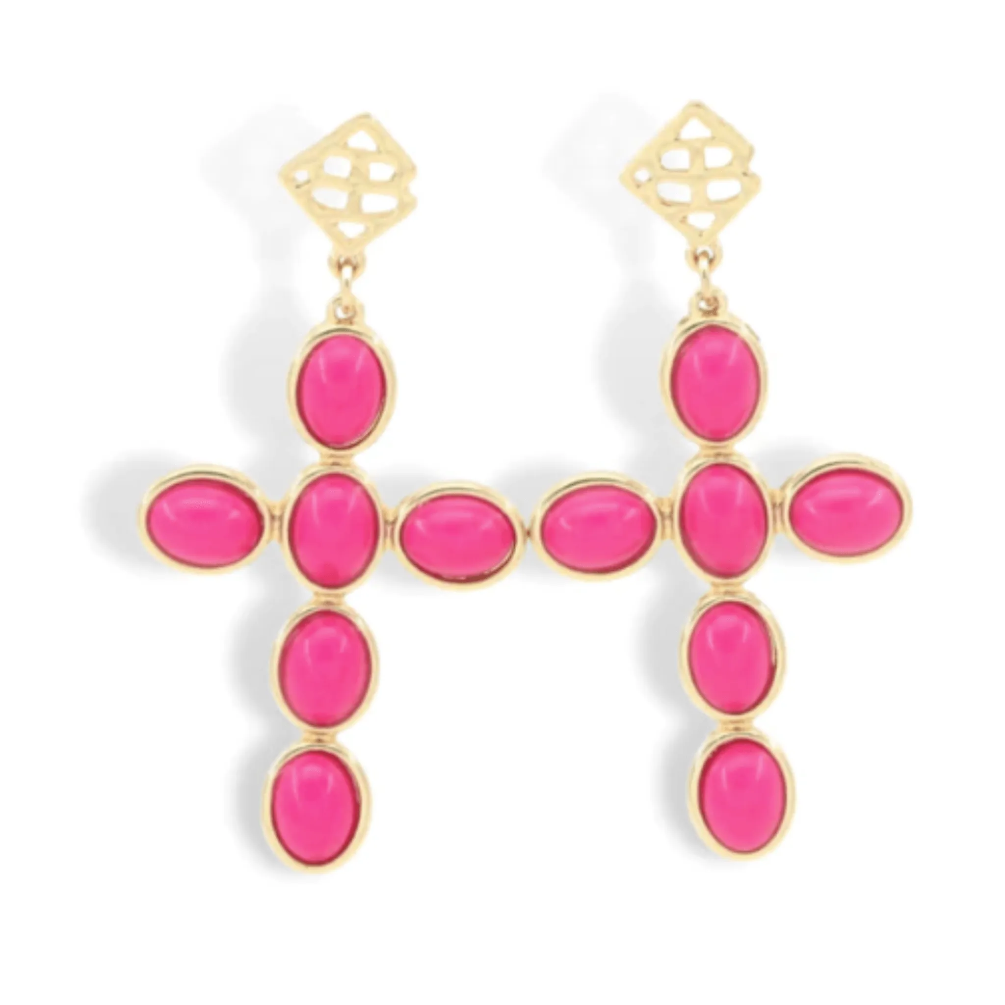 Cabochon Cross Earrings