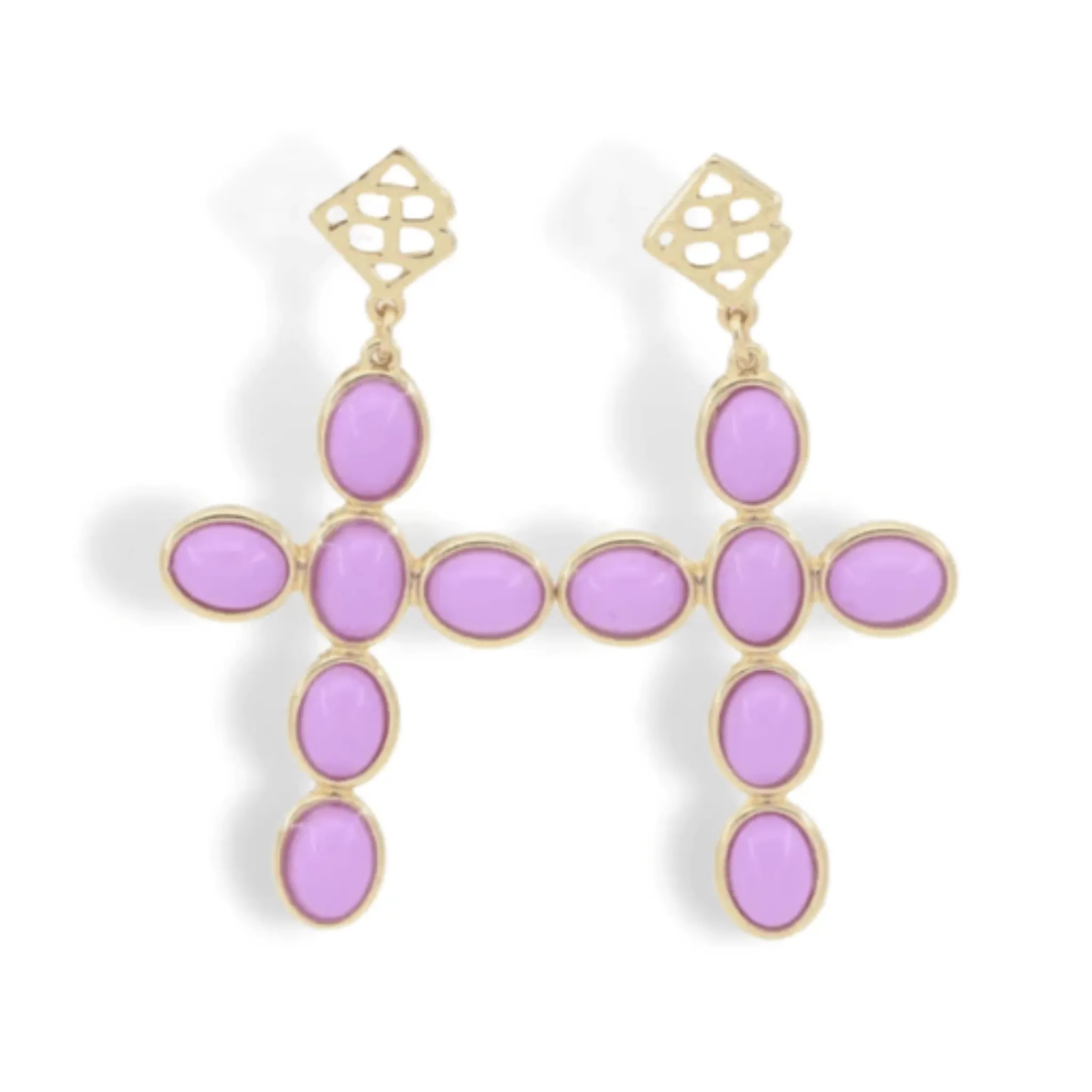 Cabochon Cross Earrings