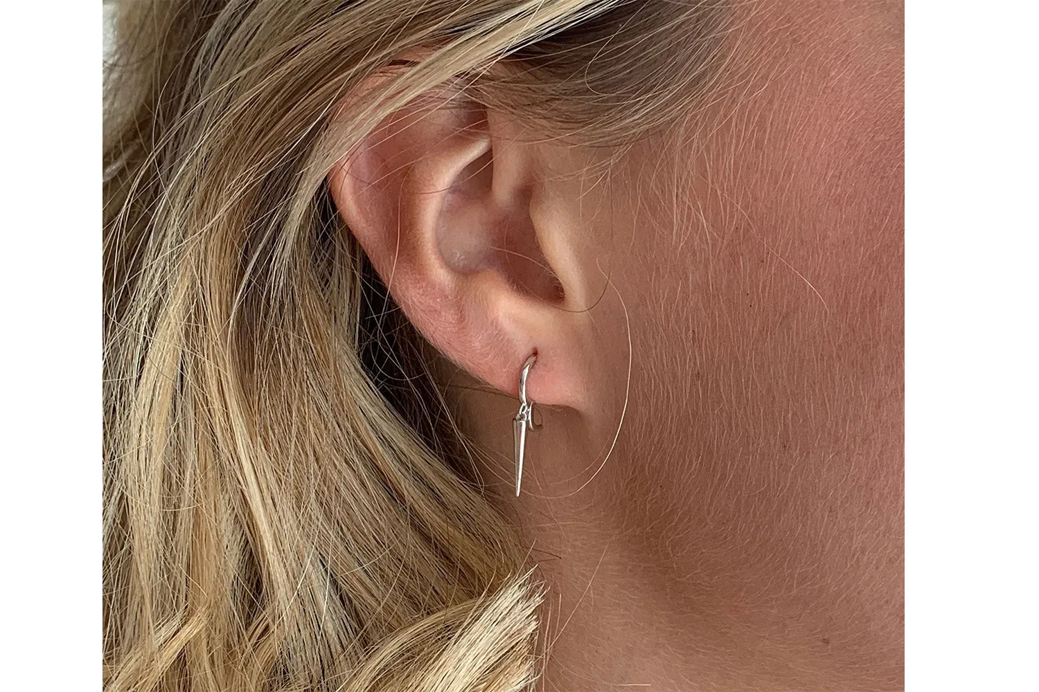Caplan Silver Spear Sterling Silver Huggies