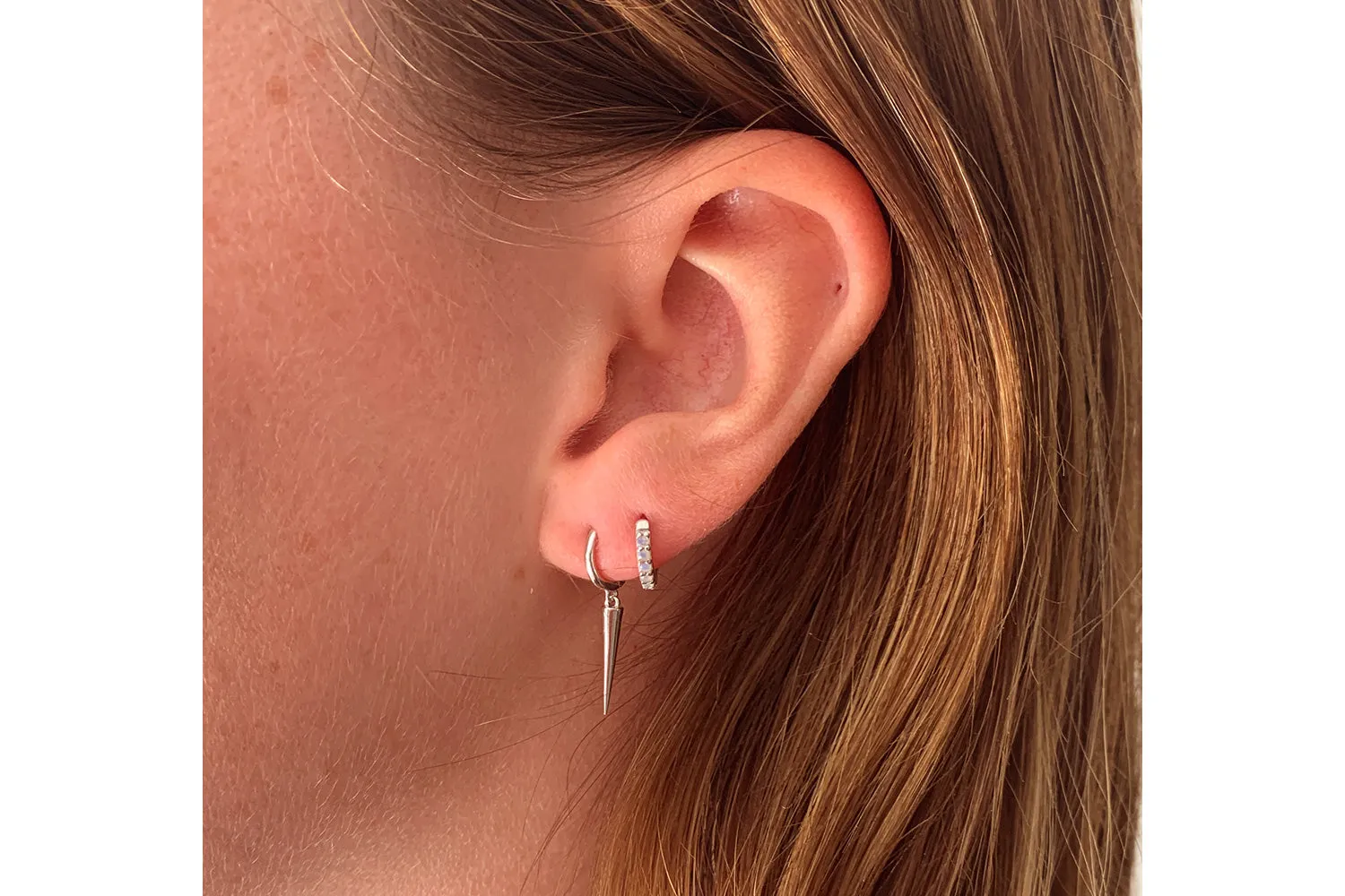 Caplan Silver Spear Sterling Silver Huggies