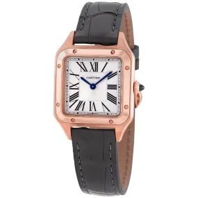 Cartier Santos-Dumont 18kt Rose Gold Silver Dial Ladies Small Watch WGSA0022