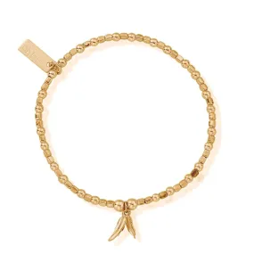 ChloBo Mini Cube Double Feather Bracelet - Gold