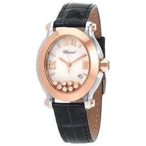 Chopard Happy Sport Oval Floating Diamonds Rose Gold and Steel Ladies Watch 278546-6001 27/8546-6001