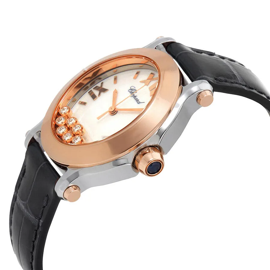 Chopard Happy Sport Oval Floating Diamonds Rose Gold and Steel Ladies Watch 278546-6001 27/8546-6001