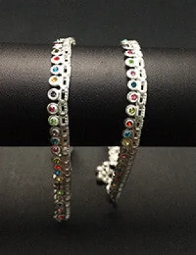Colourful stone Anklets