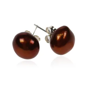Copper Biwa Pearl 'Classic' Studs