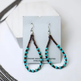 Corraine Smith | Navajo Handmade Turquoise Bead Teardrop Earrings