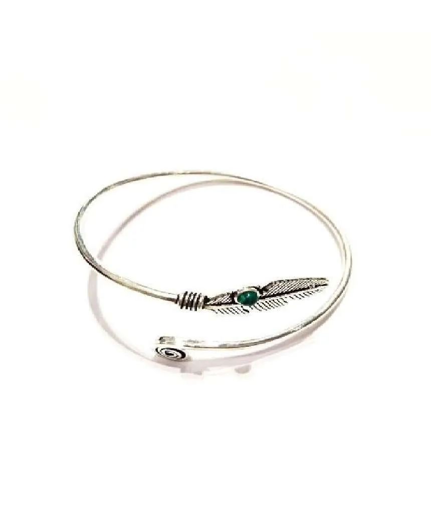 Curl Up Feather Bangle Bracelet