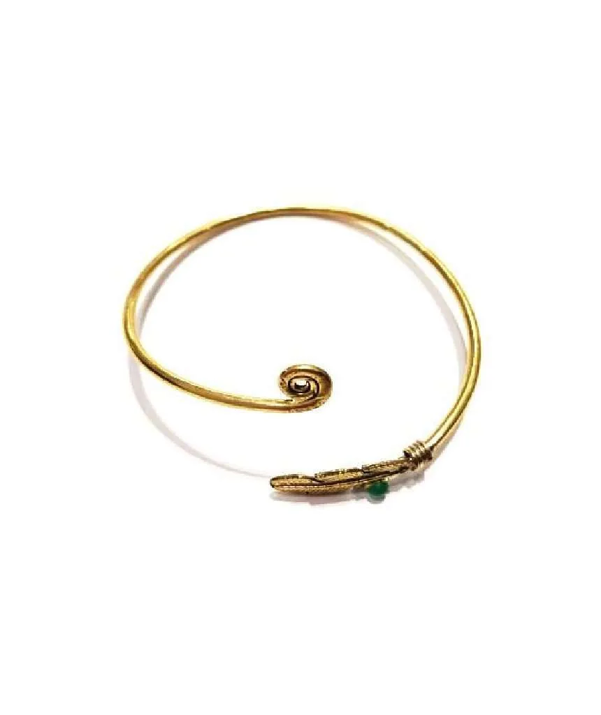 Curl Up Feather Bangle Bracelet