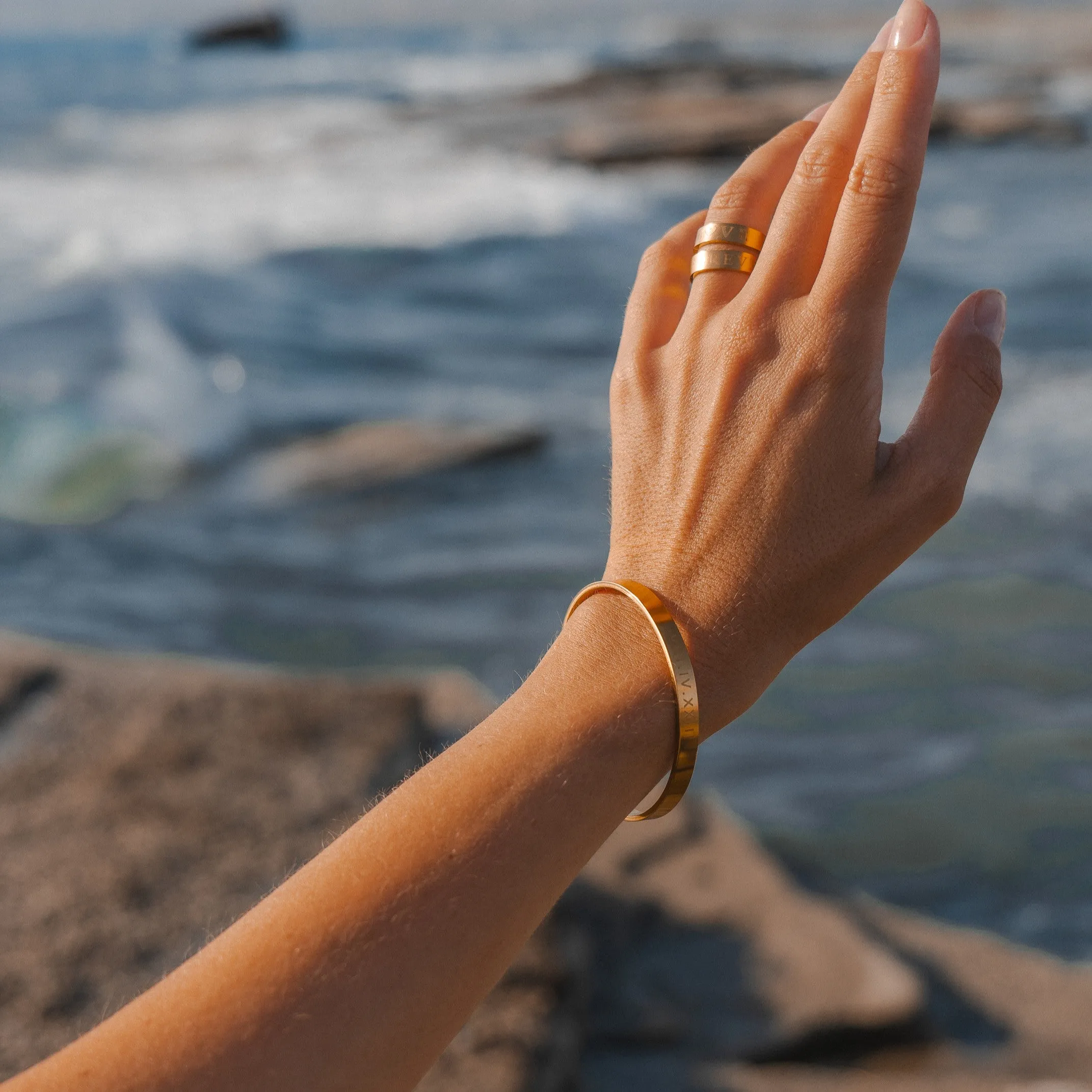 Custom Wide Gold Bracelet