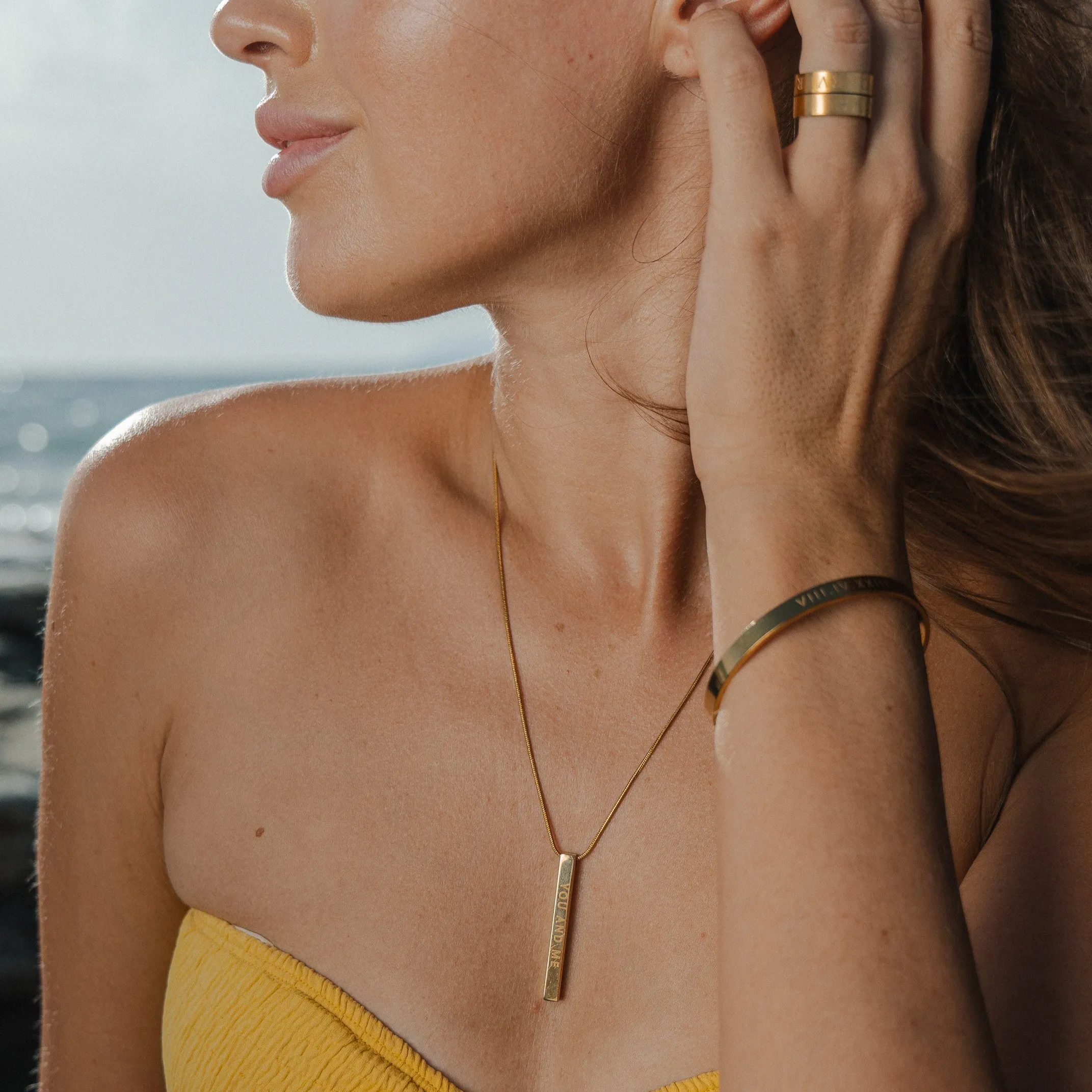 Custom Wide Gold Bracelet