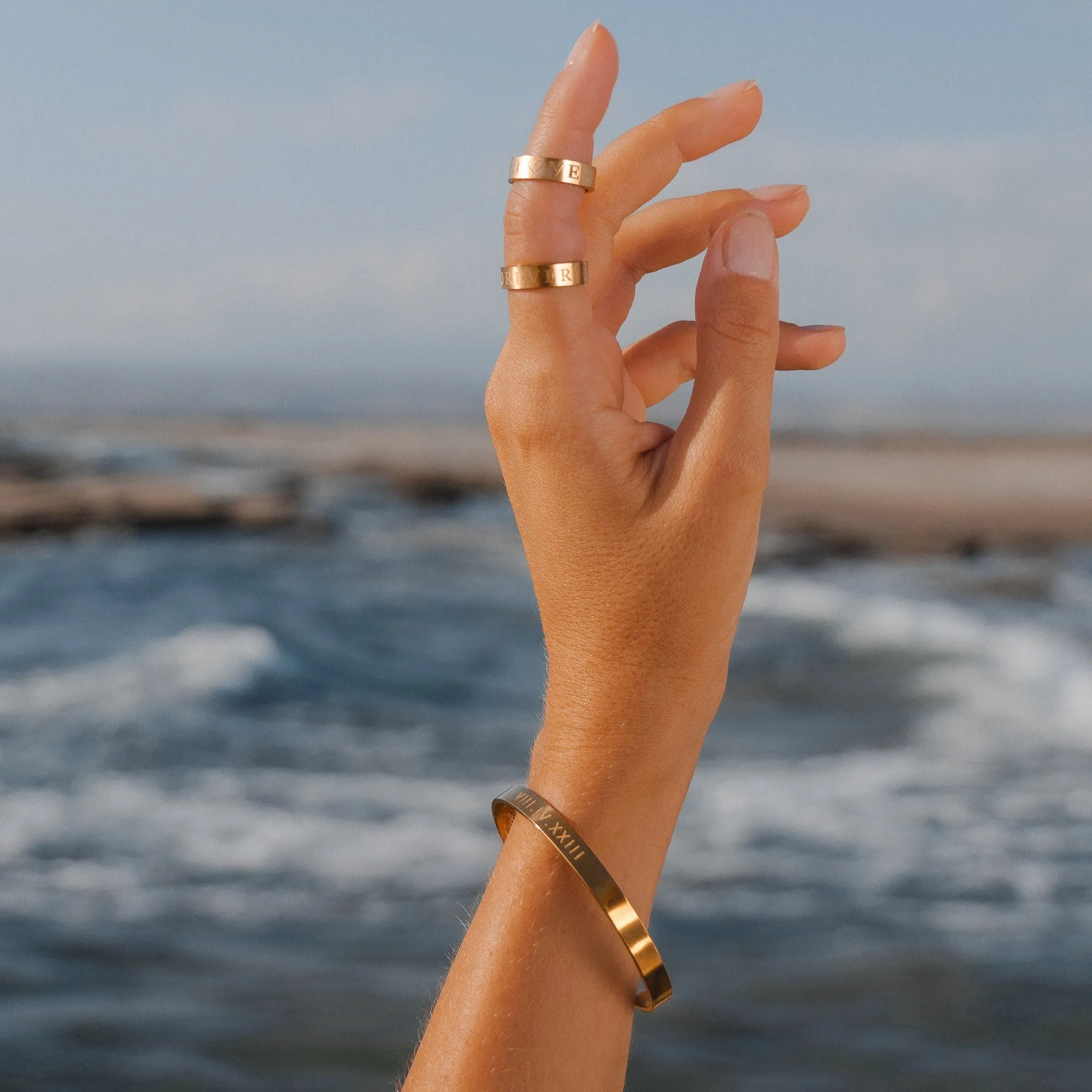 Custom Wide Gold Bracelet