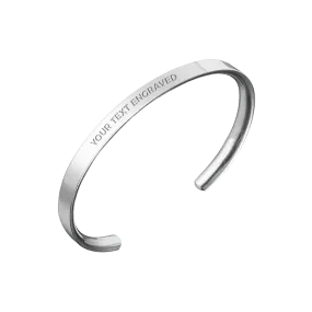 Custom Wide Silver Bracelet