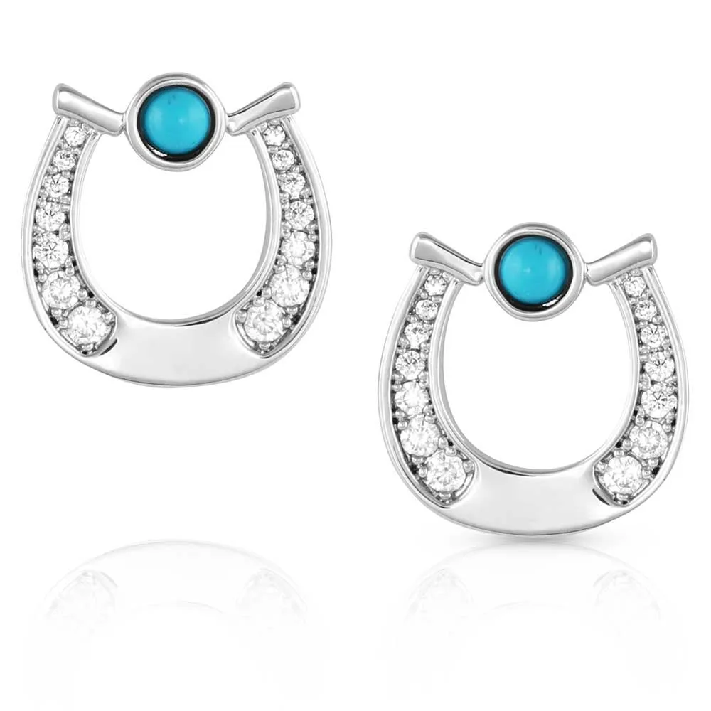 Destined Luck Turquoise Crystal Earrings-ER5508